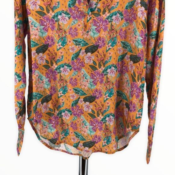 Nrvna Mode Cosette Floral Blouse Long Sleeve Viscose V-Neck size Small NWT - Picture 5 of 12